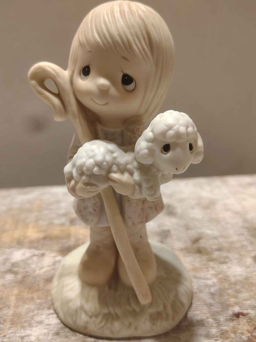 Precious Moments Cream Porcelain Shepherd Boy Figurine with Lamb